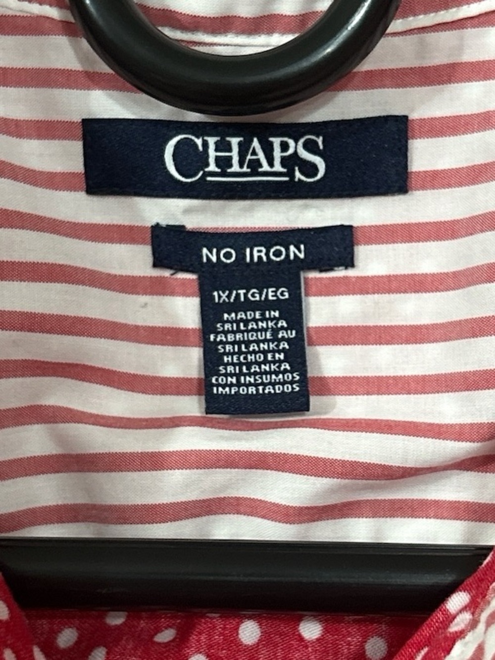 Chaps Red Polka Dot Button-Up Shirt - Picture 2 of 3